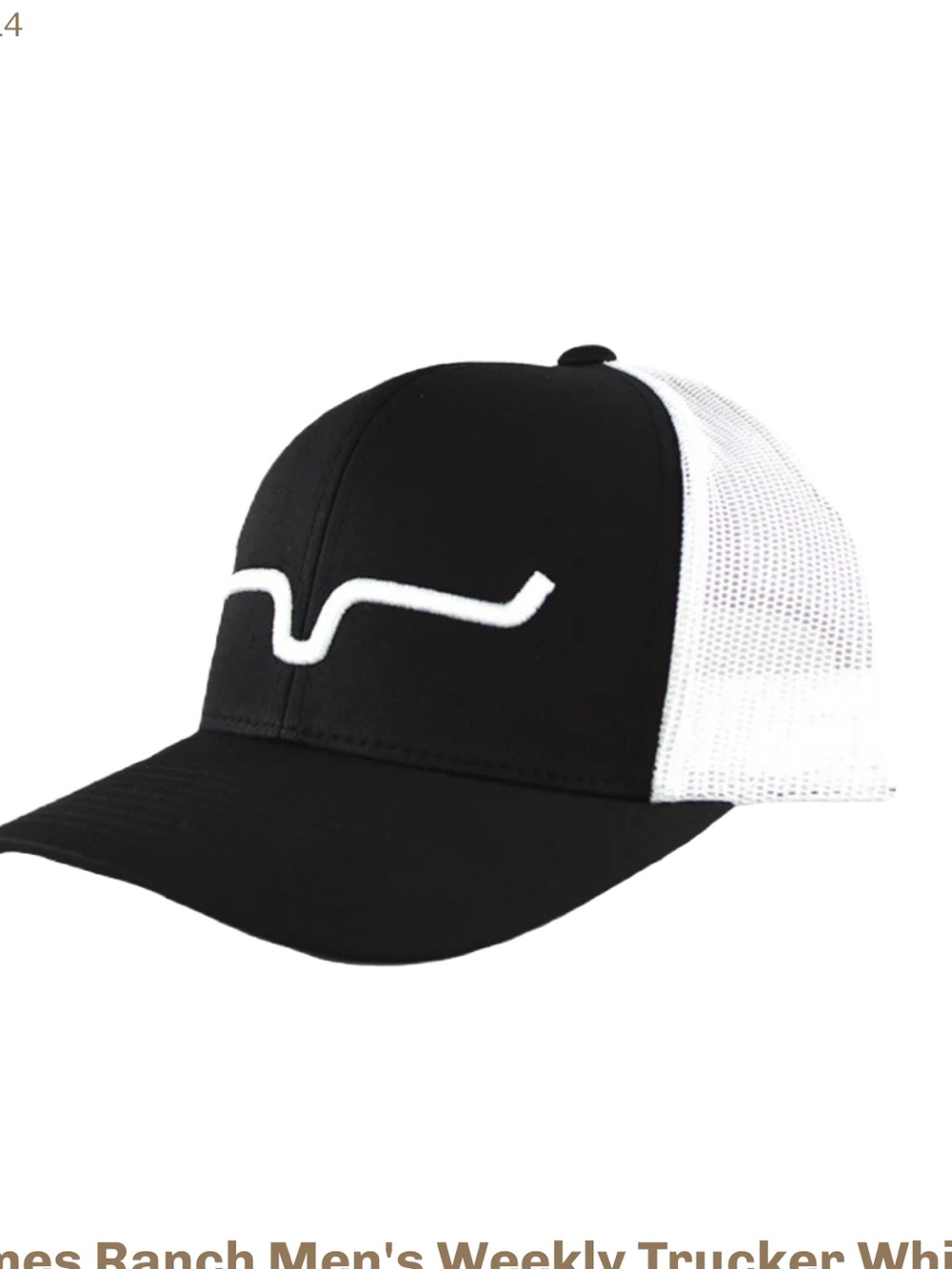 KIMES RANCH UNISEX
WEEKLY TRUCKER CAP, BLACK/WHITE